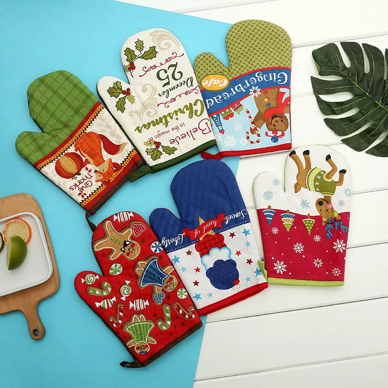 

Ramdom Christmas Baking Anti-Hot Gloves Pad Oven Dining BBQ Kitchen Mat New Year 2019 Navidad Xmas Party Supplies