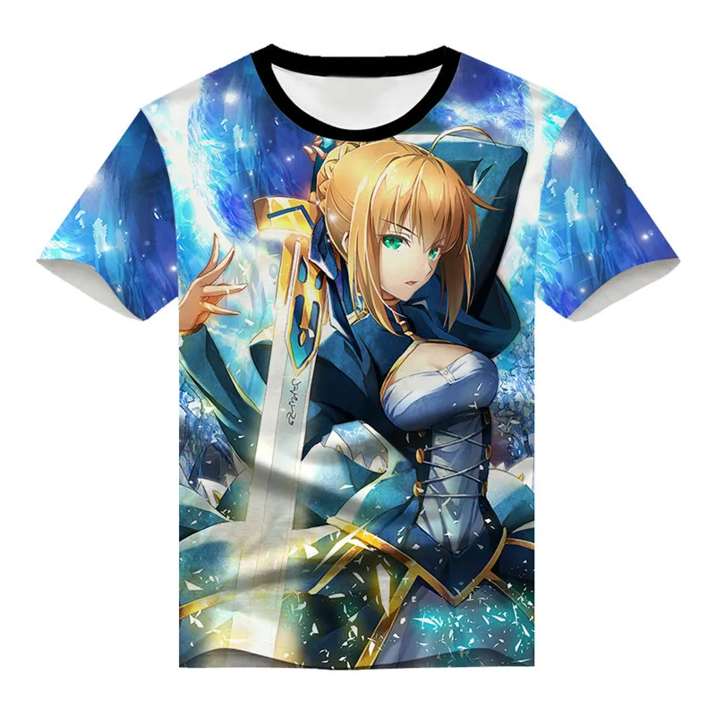 4 Аниме Fate Stay Night футболка для мужчин/женщин 3d Принт футболки Повседневный стиль летняя футболка - Цвет: 4