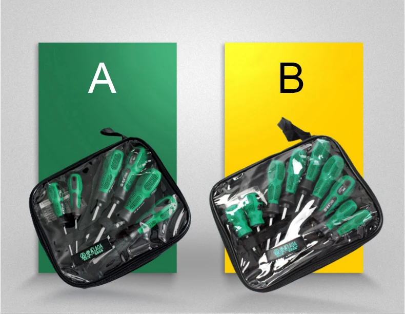 LAOA 6 шт./9 шт. Набор отверток CR-V отвертка Destornillador chave de fenda papelaria с обмотанной резиновой ручкой и сумкой