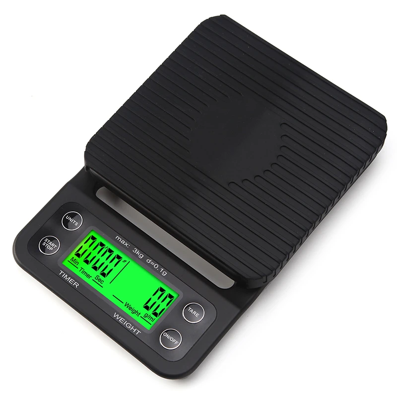 3 кг 0,1 г Премиум Вес весы Портативный цифровые весы Баланс машина ЖК-дисплей электронный капельный Кофе весы с таймером