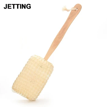 

Design Shower Bath Brushes Bathroon Products Long Wooden Handle Natural Sisal Body Back Sponge Scrubber Sanitary Ware Suite