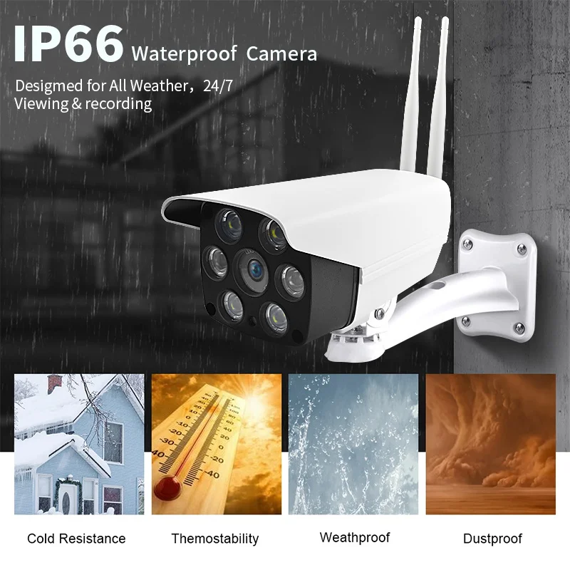 Full HD 2.0MP 1080P беспроводная наружная камера наблюдения ночного видения