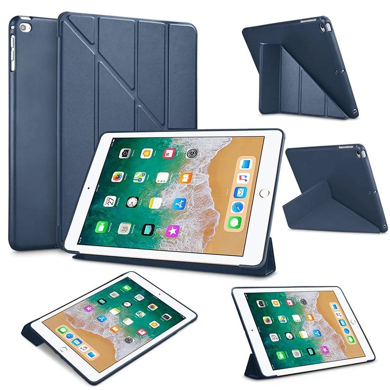 Чехол для Apple iPad 9 7 дюйма 2017/2018 чехол Air 1/2 Жесткий из ПУ кожи с несколькими