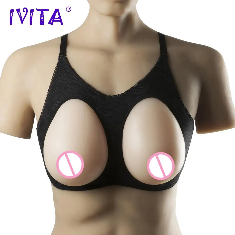 

IVITA 1800g Silicone Breast Forms With Shoulder Straps Crossdresser Transvestite Drag Queen Enhancer Mastectomy Hot Breasts