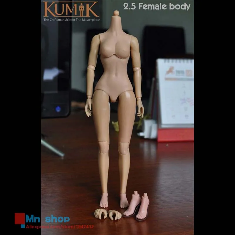 

Free Shipping New 1/6 Scale Nude Action Figure Doll KUMIK 2.5 Female Nude Body Figure with Extra Hands&Feet In-stock