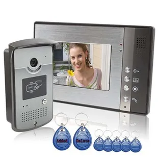 

Wired 7" inch LCD Color Video Door Phone Intercom Doorbell 1 Camera 1 Monitor RFID Access Control Security Entry System