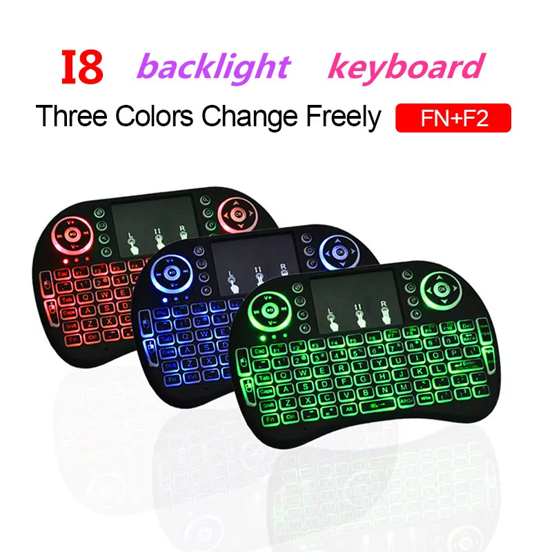 

I8 Mini Wireless Keyboard 2.4ghz English Russian Spanish 3 colour Air Mouse with Touchpad Remote Control Android TV Box