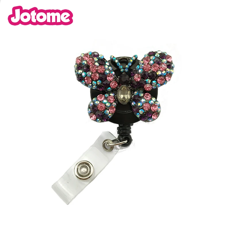 

Multi Color Rhinestone Crystal Butterfly ID Yoyo Badge Reel Holder