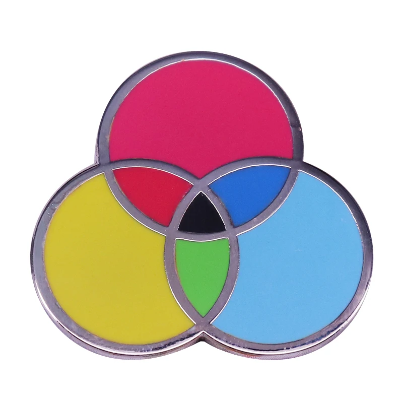 

CMYK lapel pin paint ink swatch badge artist graphic design Geek collection