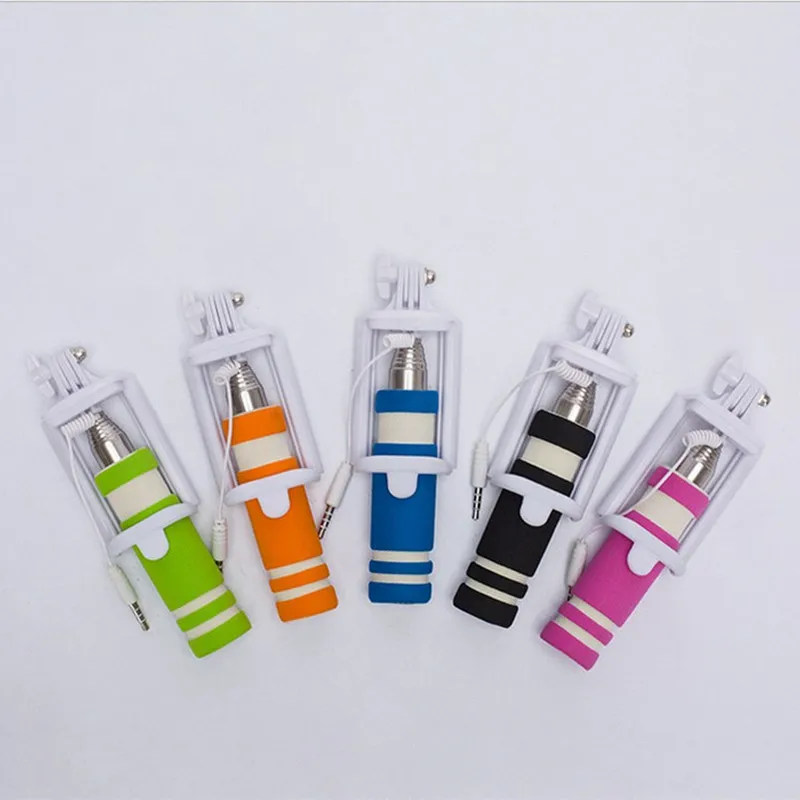 

Foldable Super Mini Wired Selfie Stick Handheld Extendable Monopod Wired Shutter Handle Compatible Phone Photograph Accessories