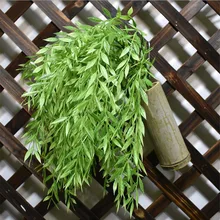 5 шт. пластик бамбука пучок листьев поддельные дерево стволовых ветка 17,7" для зеленый украшения стены