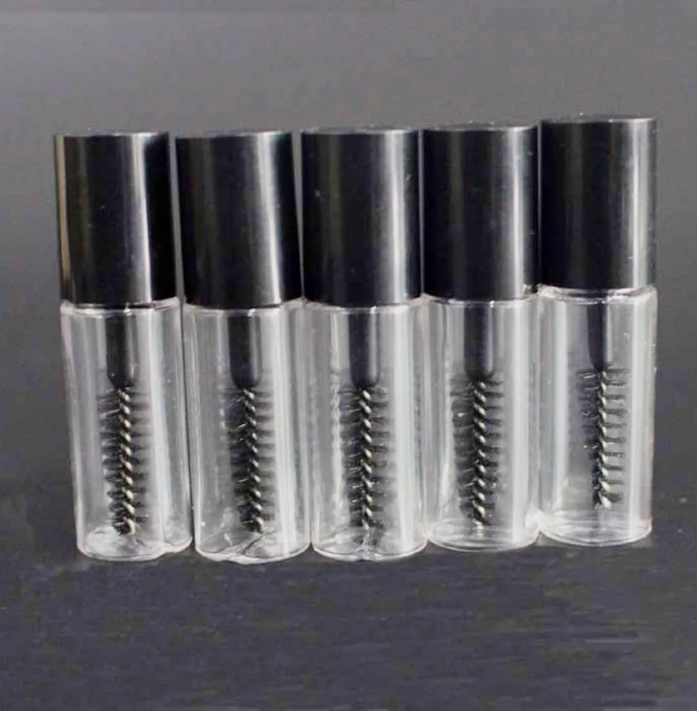 

3ml 10pcs Pack3ml Empty Mascara Tube Eyelash Cream Vial Liquid Bottle Sample Cosmetic Container with Leakproof Inner Black Cap
