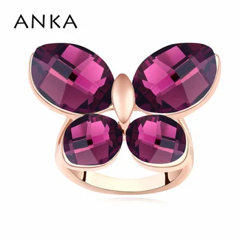 

2020 New Better Butterfly Ring Wedding Rings Bands Trendy Women Bezel Setting Crystals from Austria Party #107755