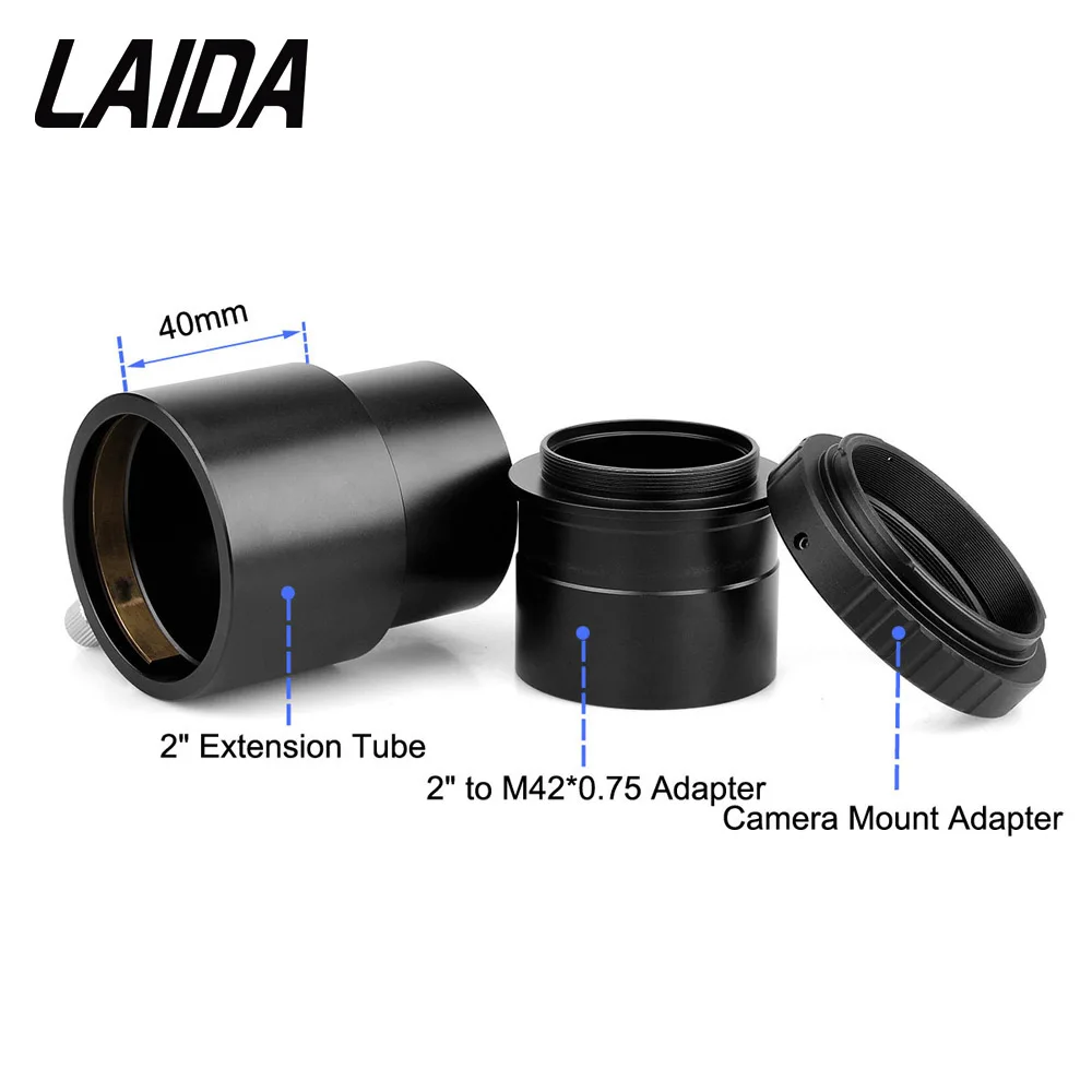 

2 Inch Telescope Eyepiece Extension Tube + Camera Mount Adapter+ 2" to T Adapter for cameras Photography LD2005A