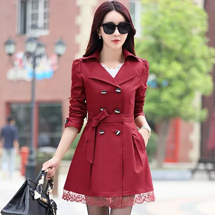 

The new spring new long coat Korean Slim large size women's coat