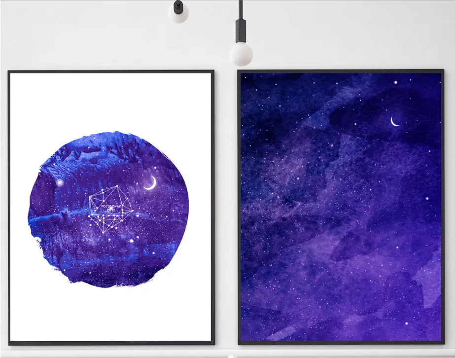 

Nordic Abstract watercolor starry sky decorative paintings spray paintings painted on canvas Unframed