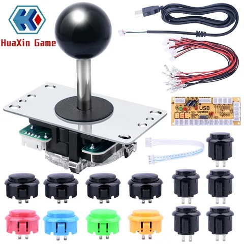 Jogo de Arcade Stick para Jogos de Joystick de Arcade Peças de Mame Kit com Competição pc e Raspberry Faça Você Mesmo Peças Clássica 5pin Jamma pi