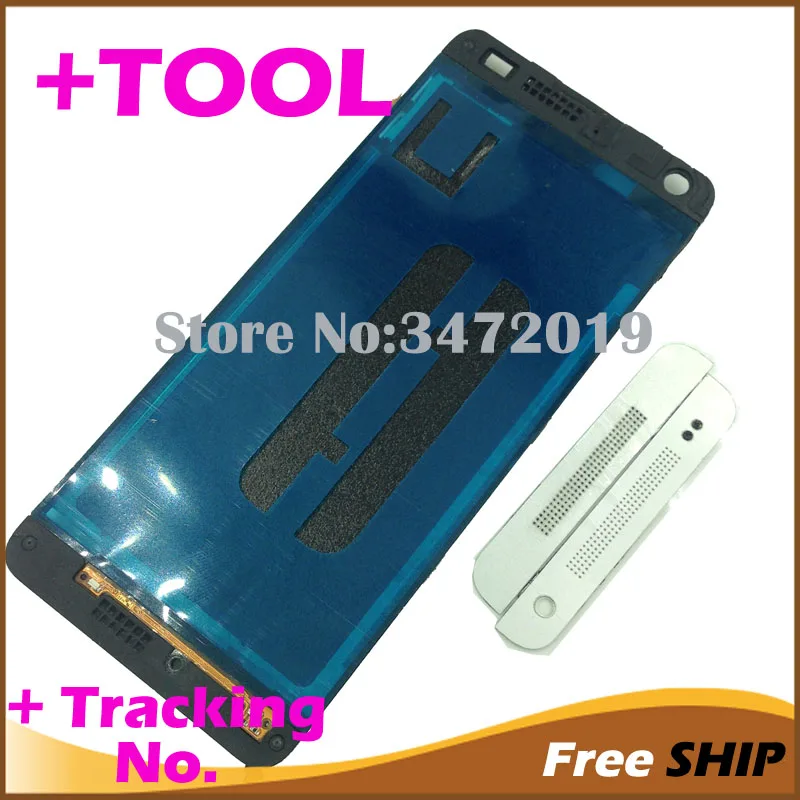 Передняя рамка для htc one mini m4 601e 601n 1 шт. передняя ЖК-дисплея черно-белый цвет +