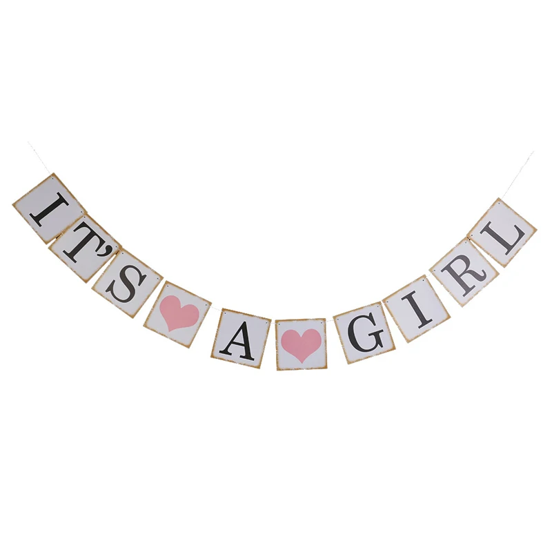 Its a Boy Girl Baby Newborn Shower Banner party decorations 1st Birthday Pompom 1 Year One Newborn Baby Shower Photobooth props