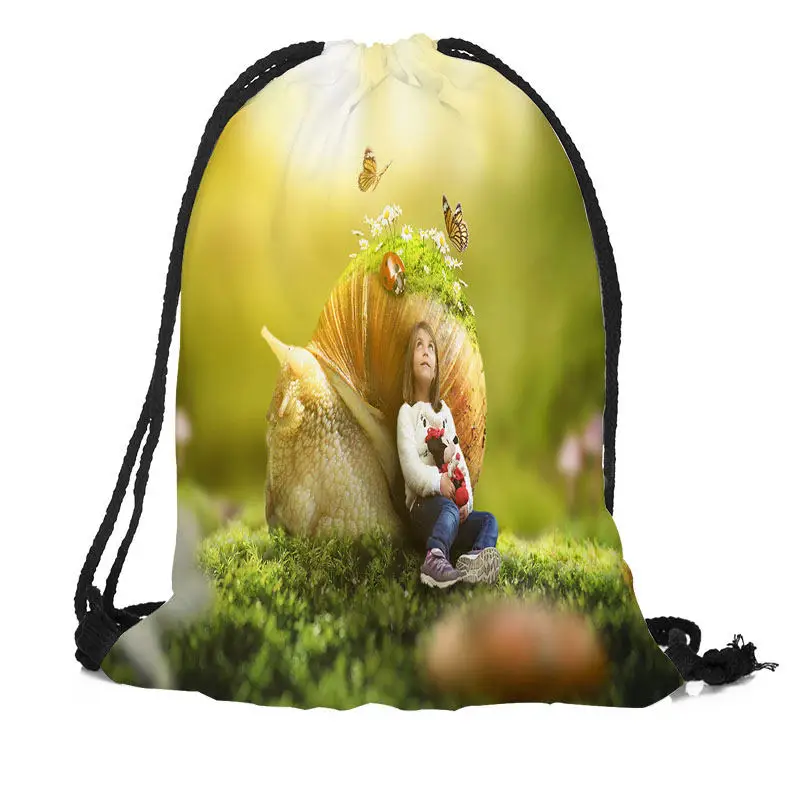 

Custom Snail Backpack Drawstring Bag Travel Beach School Bag Multi-function Backpack Printing