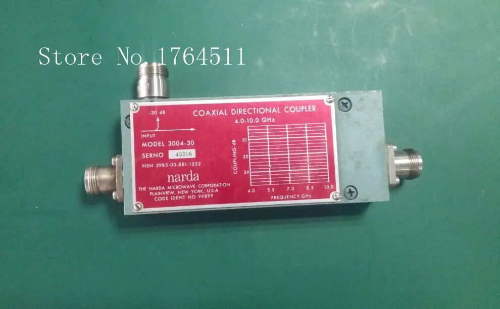 

[BELLA] Narda 3004-30 4.0-10.0GHZ -30dB coaxial directional coupler N