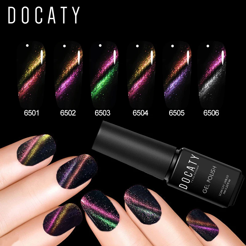 

Docaty 5D Cat Eye UV Gel Polish Set Tips Magnet Nail Gel Varnish Colorful Glitter Semi Permanent Enamel Gel Paint Nail Art Set
