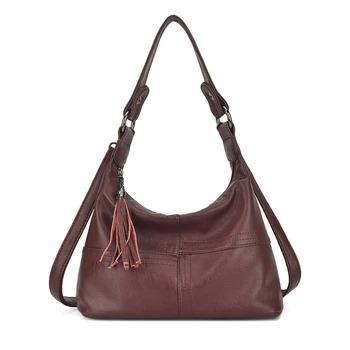 

Tassel Genuine Leather Women's Handbags Luxury Women Tote Bags For Women Messenger Bags Patchwork Shoulder Bag Ladies