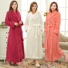  font b Women b font Winter Thermal Long font b Bathrobe b font Lovers Thick