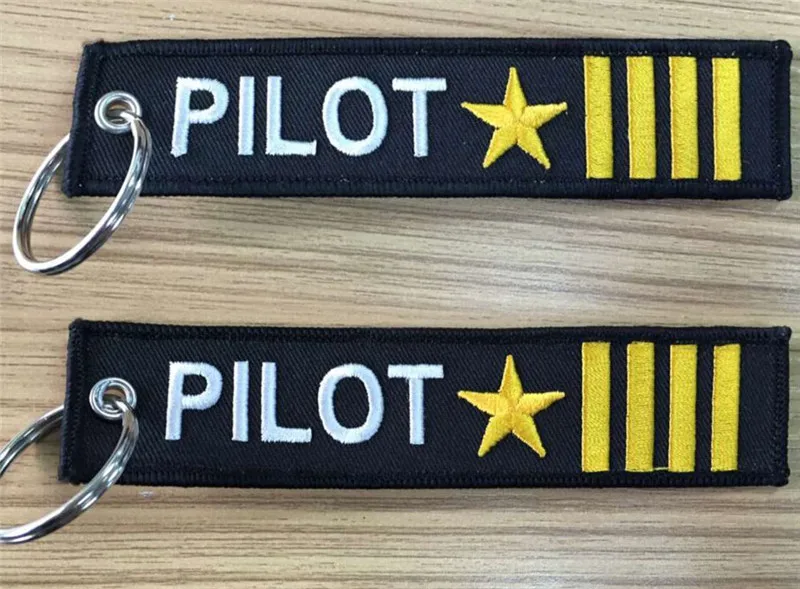 

Pilot Captain four bars with Star keychain Airlines Aviation Gift