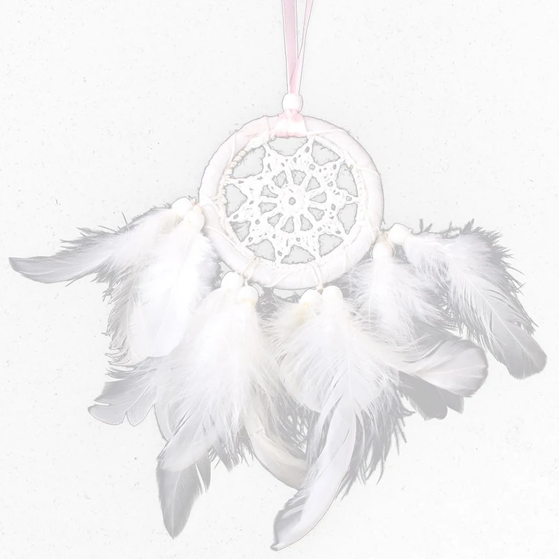 New White Feather Beads Dream Catcher Wall Hanging Car Room Decor Ornament