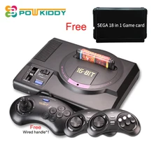 Hot hd Video Game Console sega mega drive game consol Genesis 18 in 1 free games cartridge with 2.4G wireless controller