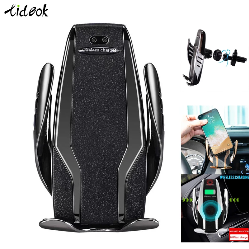 

Automatic Clamping Car Phone Holder Wireless Charging Car charger Holder Mount Air Vent for iPhone Xs Max XR Samsung Fast Charg