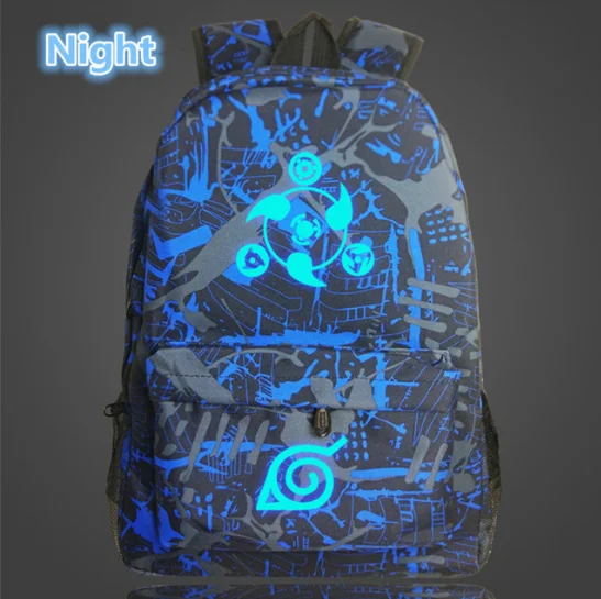 Японский рюкзак с аниме Наруто классный светящийся школьный ранец принтом ночи
