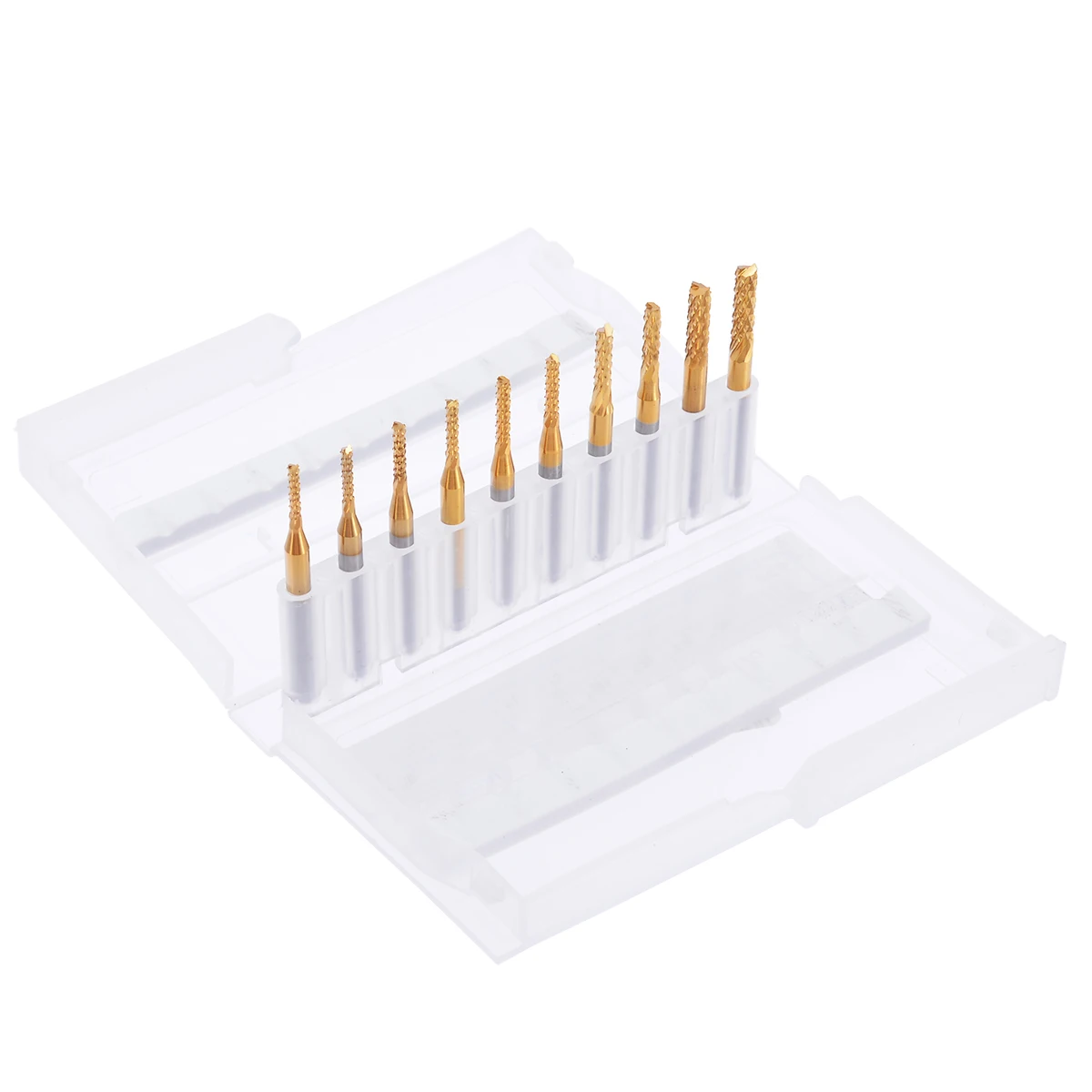 10pcs 1/8'' 1.5-3.175mm End Mill Corn Milling Cutter Wood Cutter Milling CNC Engraving Bits for Woodworking Router Bits