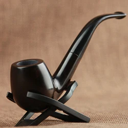 Venda quente ebony fumo tubo filtro cartucho tabaco estilo dobrado com saco de presente de madeira artesanal de alta qualidade fumar acessórios