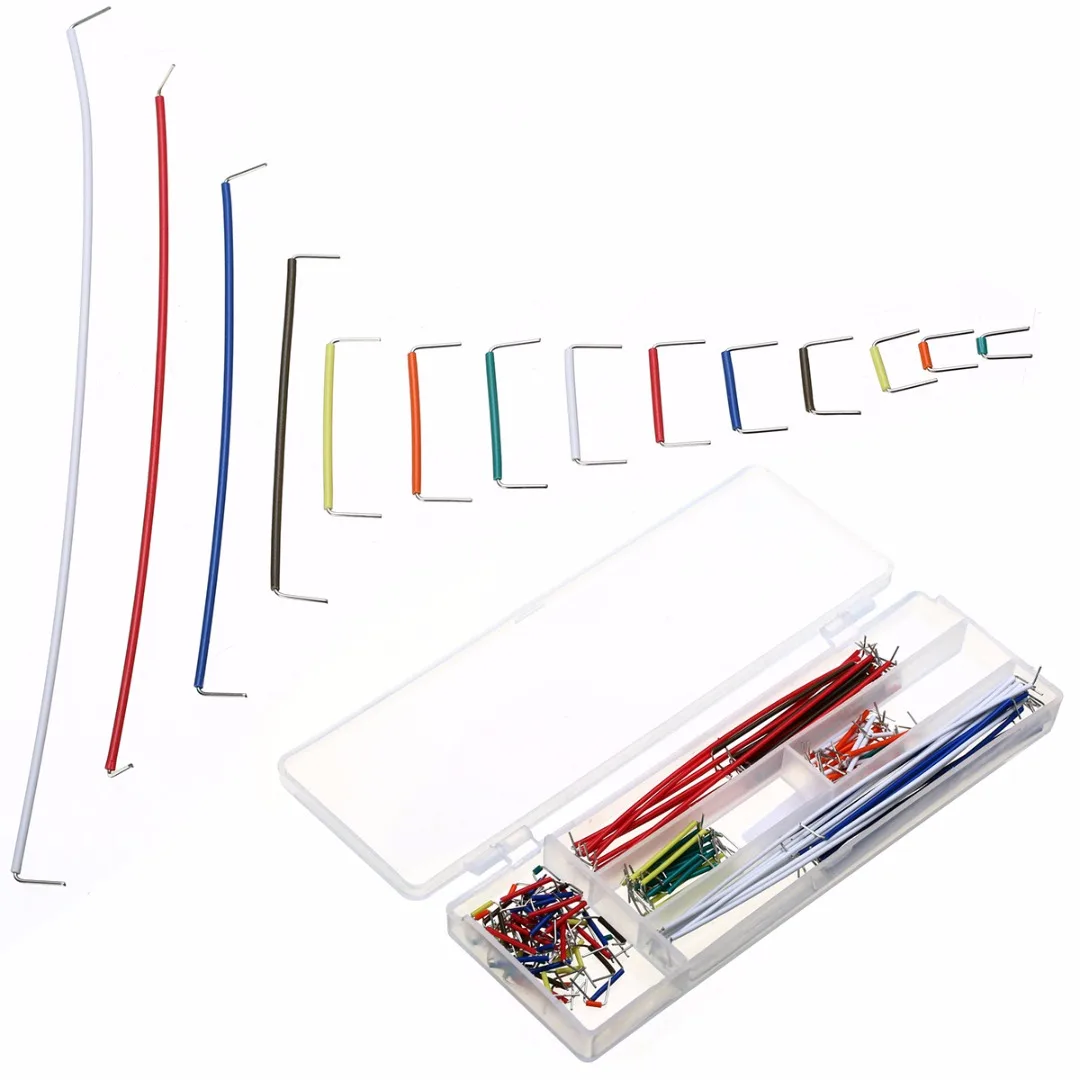 New 140Pcs Breadboard Wires Solderless Breadboard Jumper 22 AWG Solid Wires Cable Kit With Box 165 x 55 x 10mm For  For Arduino