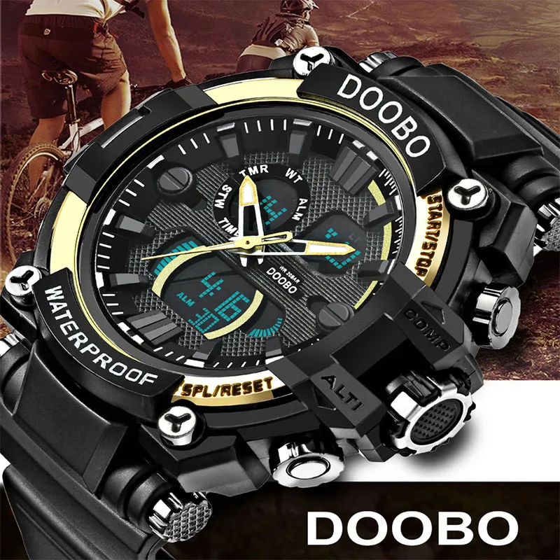 

2017 DOOBO Men's LED Digital Watch Men Sports Watches Reloj Fashion Casual Relogio Masculino Clock Outdoor Military Wristwatches