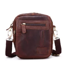 Летние популярные кожаные карманы Мужская Повседневная модная кожа Crazy Horse кожа тренд Ретро Одиночная Наплечная маленькая сумка