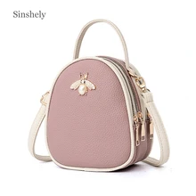 Koreanischen Stil Kleine Runde Bee Taschen Für Frauen Elegante Rosa Umhängetasche(China)