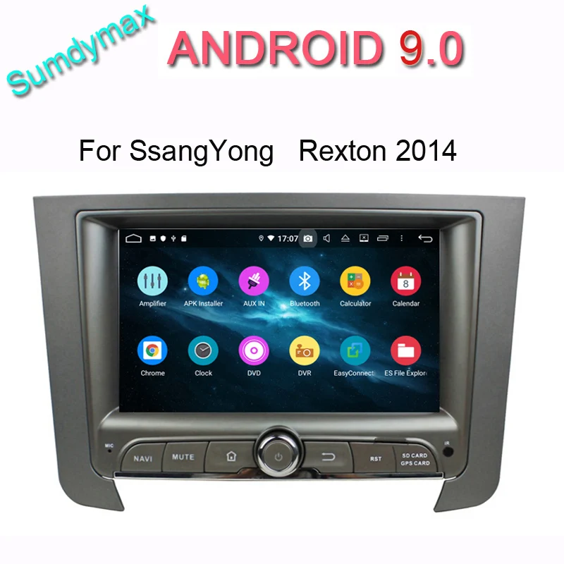 7 &quotocta core android 9 0 автомобильный dvd плеер для Ssang yong Rexton 2014 с gps навигацией wifi RAM 4G ROM 64G