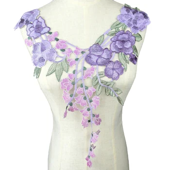 

Embroidered Lace Fabric Trim DIY Neckline Collar Costume Decoration Sew On Dress Clothing Applique Sewing Accessories