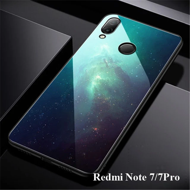 Чехол Aixuan для Xiaomi Redmi Note 7 Чехол из закаленного стекла силиконовый защитный чехол Redmi Note 7 Pro чехол s для красного риса - Цвет: Picture-3