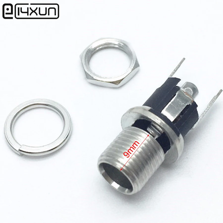 

2PCS 5.5*2.1 / 5.5 x 2.5mm DC Power Socket Connector Panel Mounting Jack with Nut 9mm Extended and Standard Type
