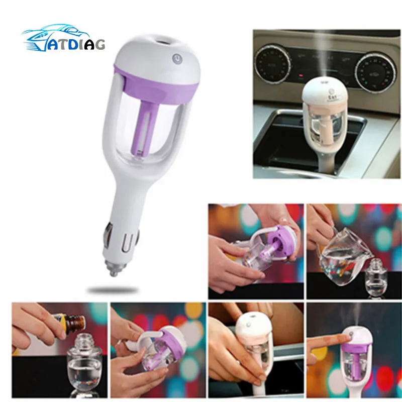 

Good quality Humidifier Air Purifier For Car Charger DC 12V Auto Power Off Sprayer Add Water Essential Oil Fragrance New Sale
