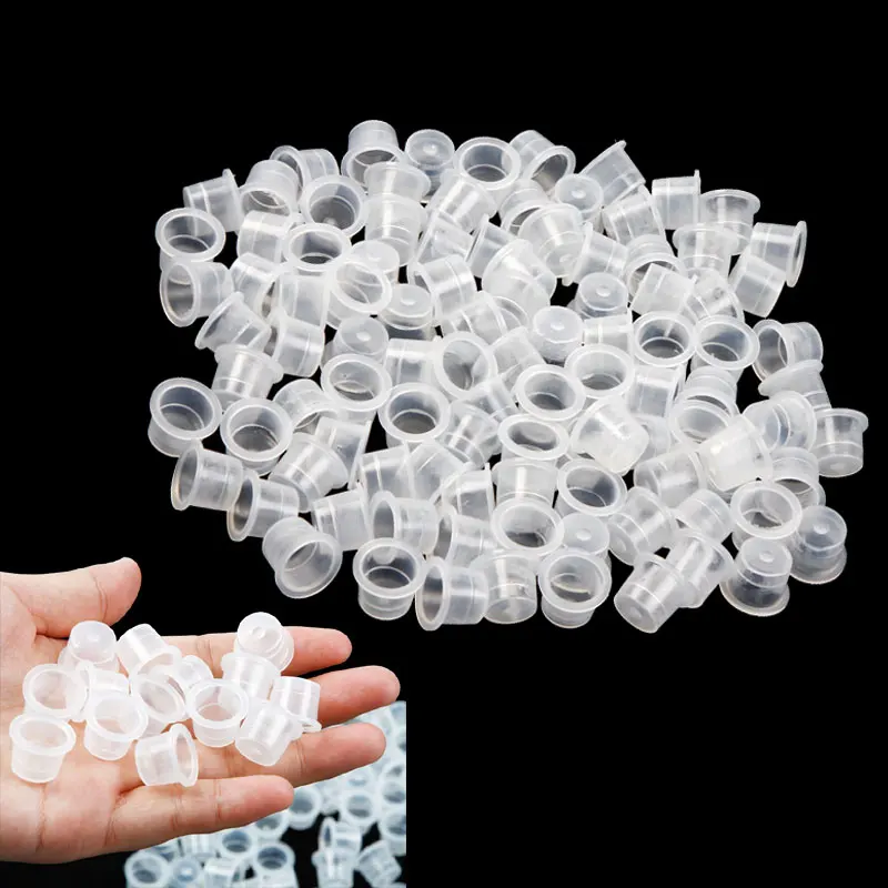 

100Pcs 13MM Medium Size Tattoo Ink Cups Cap Supply Professional Permanent Tattoo Accessory for Tattoo Machine Plastic New&Hot