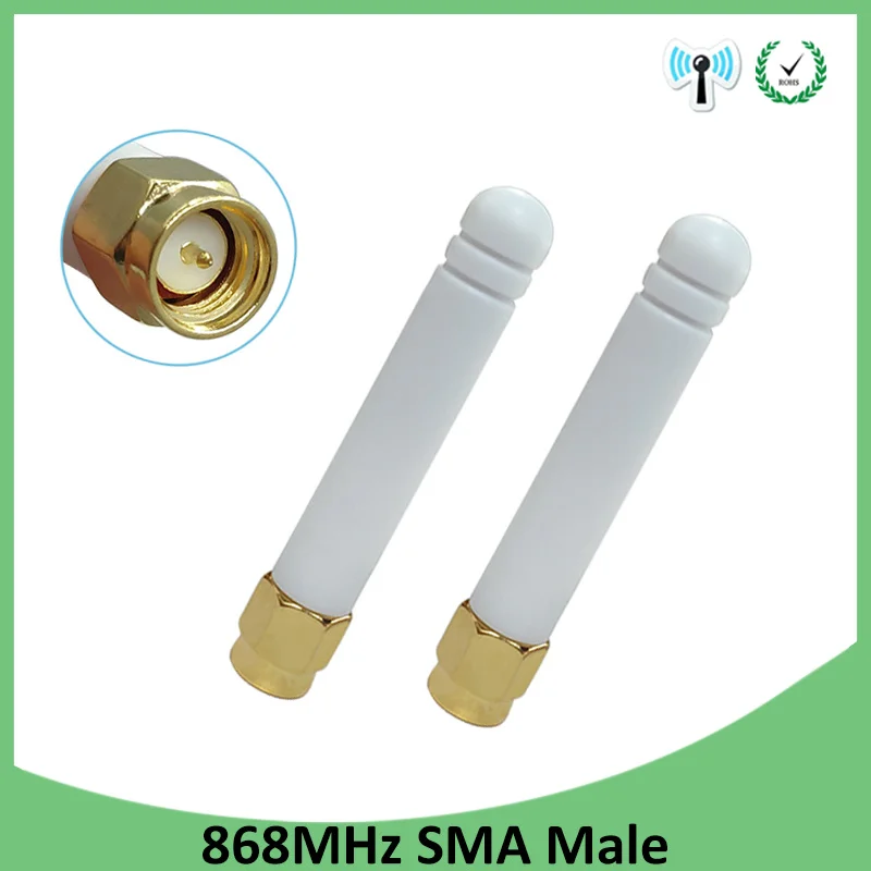 

20pcs GSM 868MHz 915MHz antenna 3bdi SMA Male Connector GSM antena 868 MHz 915 MHz antenne white small size antennas for Lorawan