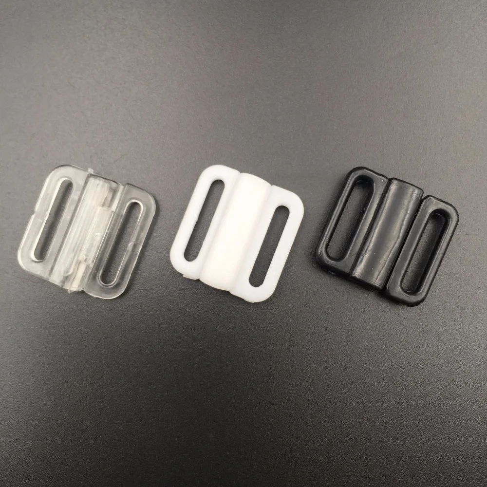 Clasps 10mm Set of 2 Pairs Clear Plastic Bikini Fasteners