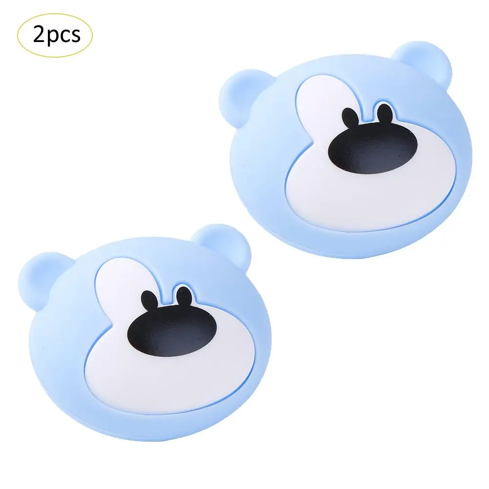 2pcs Little Bear Child Anti-Collision Angle Protector Cartoon Animal Shape Soft Silicone Table Corner Cover Baby Safe Protector - Цвет: as picture