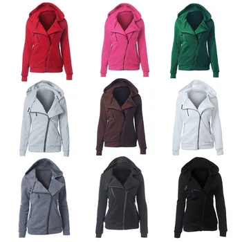 

Hoodies Women Zipper Warm Warm Fashion Long Sleeve Hoodies Jackets Hoody Jumper Overcoat Outwear Female Sweatshirts Harajuku
