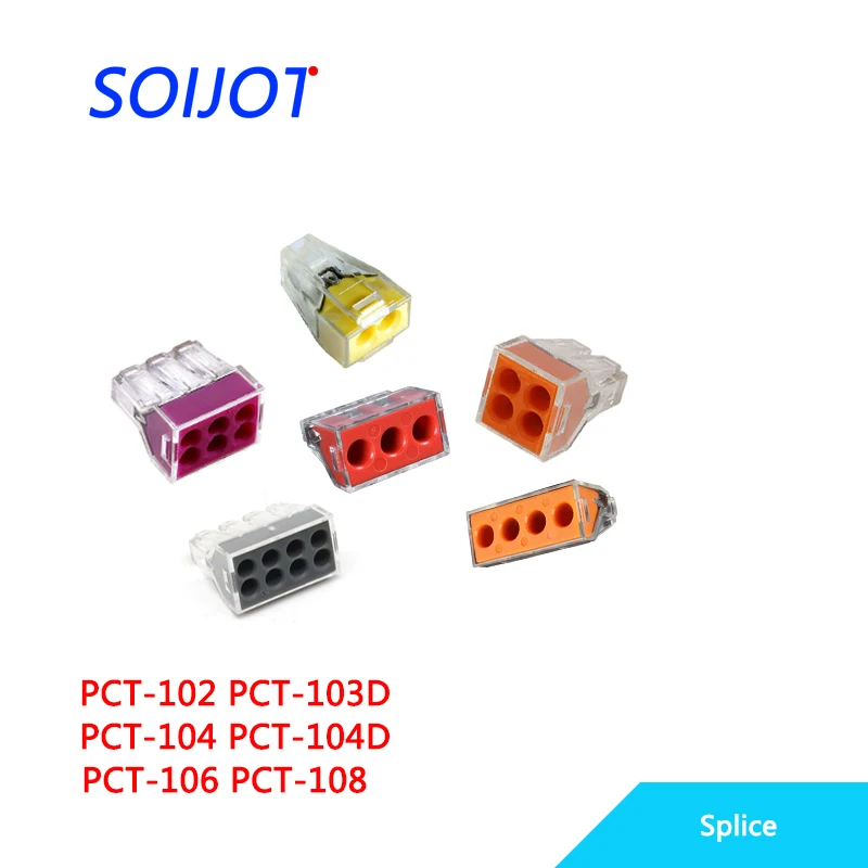 

10PCS Mini quick connect connector universal compact wiring connector plug-in wire terminal PCT102/103/104/106/108/103D/104D